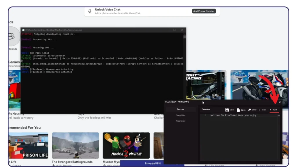 Fluxus Executor for PC—Full Guide for Beginners (2025) 5 Step 4 Start Roblox and Inject